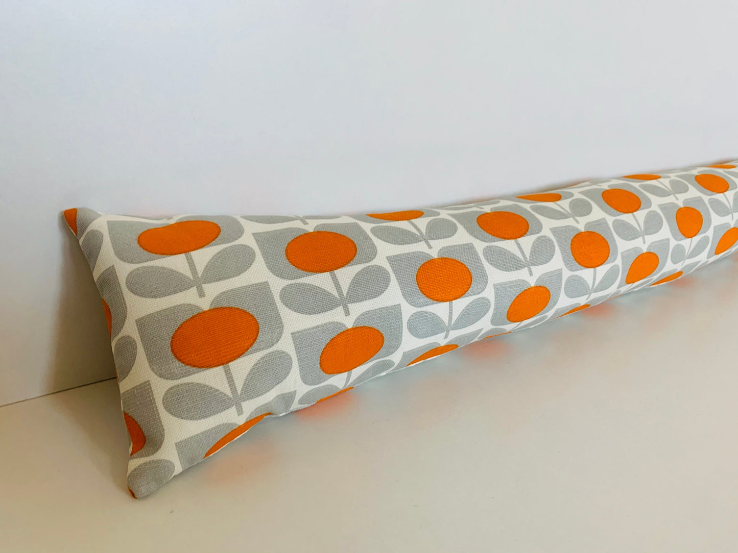 Grey & Orange Orla Kiely Draught Excluder – Handmade Retro Décor