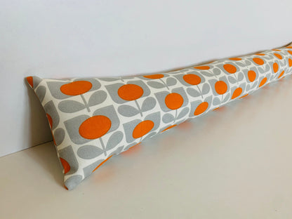 Grey & Orange Orla Kiely Draught Excluder – Handmade Retro Décor
