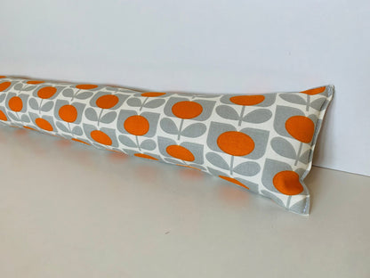 Grey & Orange Orla Kiely Draught Excluder – Handmade Retro Décor