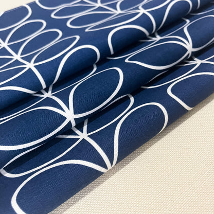 Orla Kiely Linear Stem - Whale Navy Blue - Made to Measure Roman Blinds