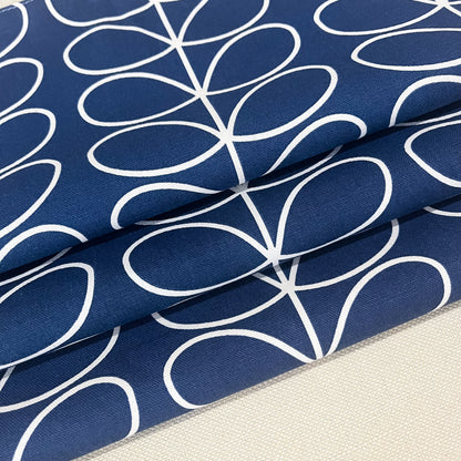 Orla Kiely Linear Stem - Whale Navy Blue - Made to Measure Roman Blinds