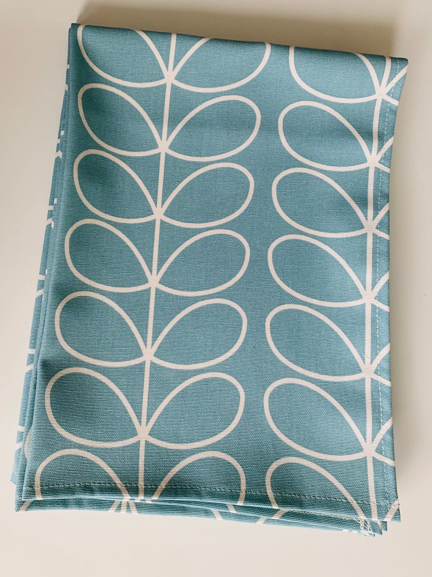 Orla Kiely Powder Blue Stem Tea Towels: Retro Kitchen Decor