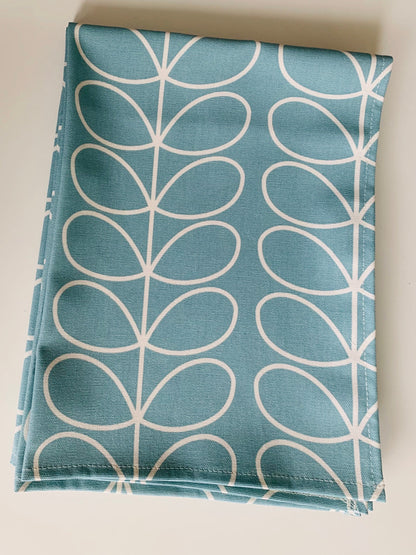Orla Kiely Powder Blue Stem Tea Towels: Retro Kitchen Decor