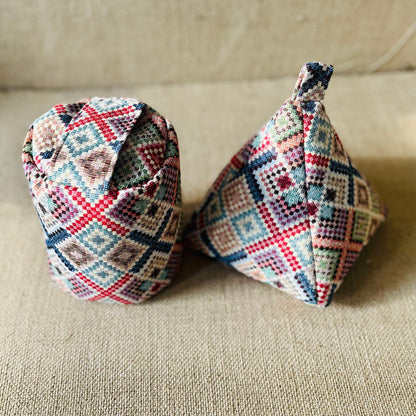 Tapestry Diamond Kilim Doorstop: Rustic Boho Home Decor