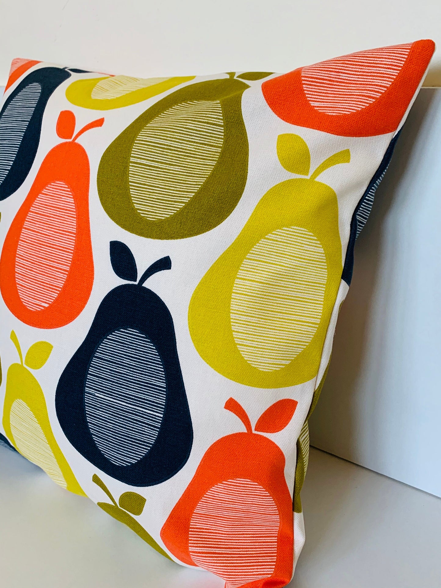 Colorful Pear Retro Cushion Covers - Orla Kiely Fabric Scatter Cushions