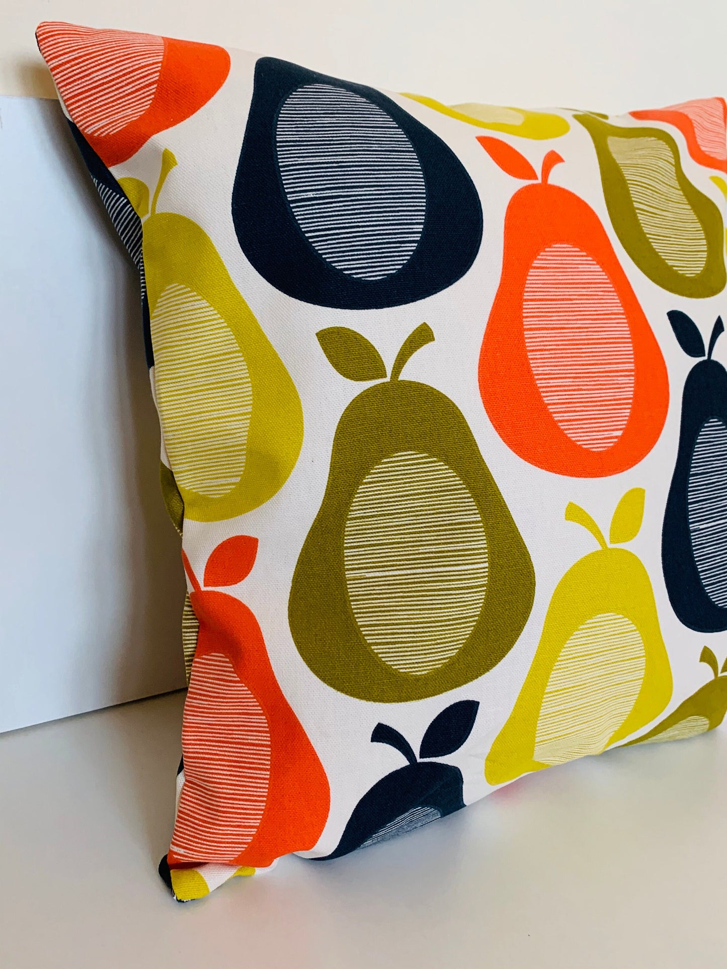 Colorful Pear Retro Cushion Covers - Orla Kiely Fabric Scatter Cushions