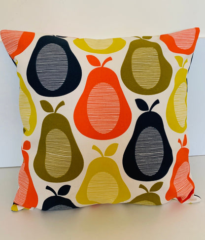 Colorful Pear Retro Cushion Covers - Orla Kiely Fabric Scatter Cushions