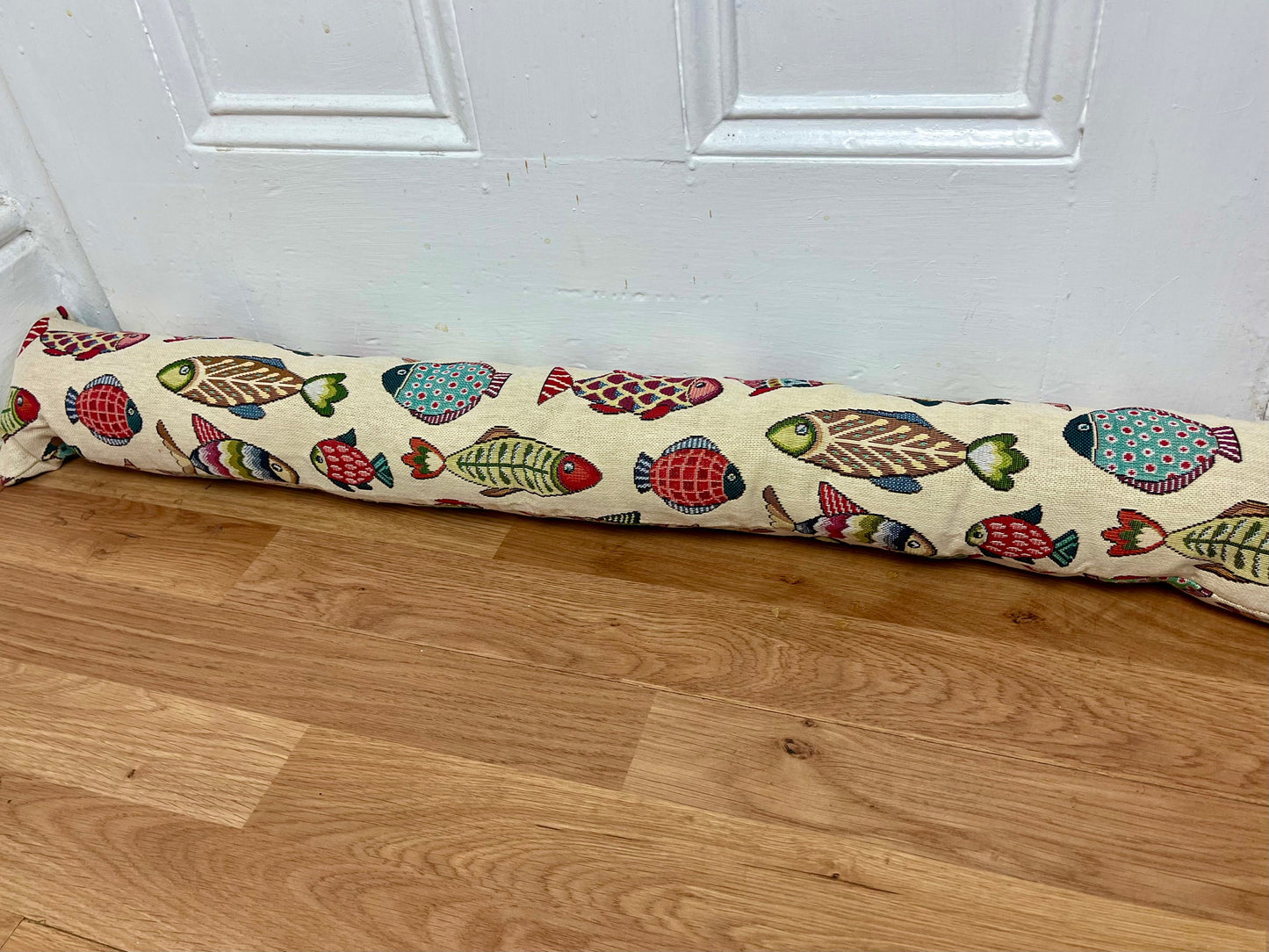 Fish Tapestry Draught Excluder – Handmade Farmhouse Charm