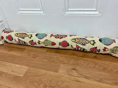 Fish Tapestry Draught Excluder – Handmade Farmhouse Charm