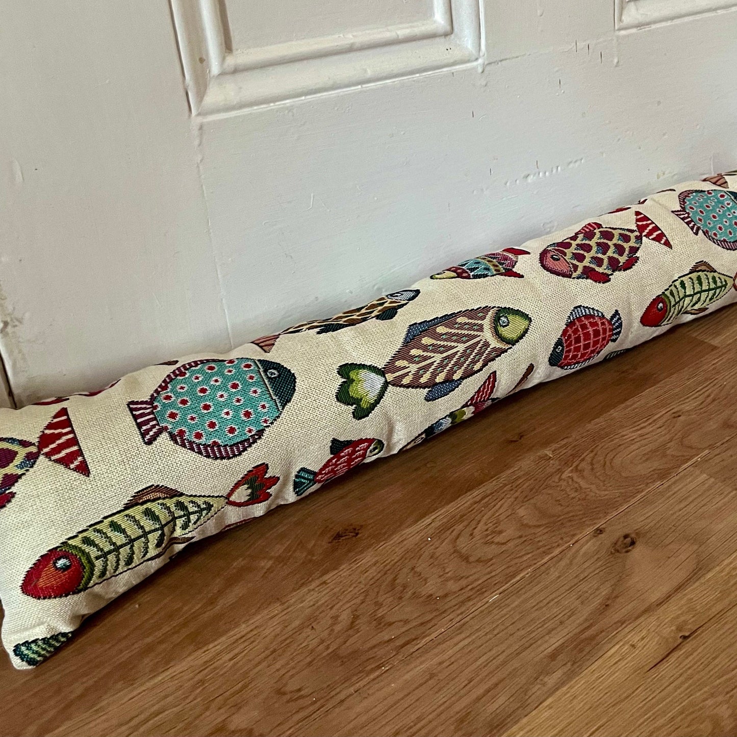 Fish Tapestry Draught Excluder – Handmade Farmhouse Charm