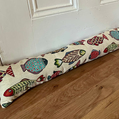 Fish Tapestry Draught Excluder – Handmade Farmhouse Charm