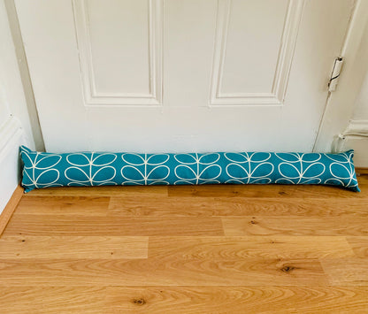 Teal Blue Stem Orla Kiely Draught Excluder – Weighted, Retro Decor