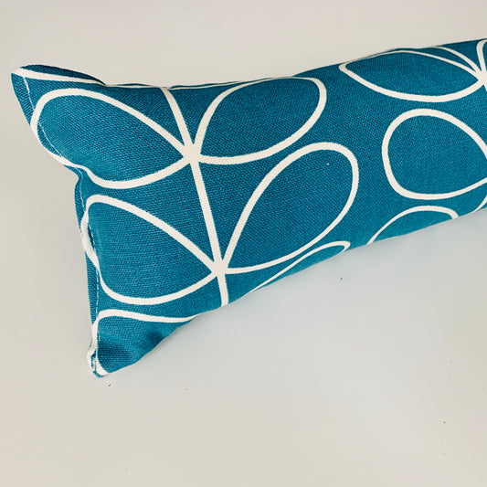 Teal Blue Stem Orla Kiely Draught Excluder – Weighted, Retro Decor