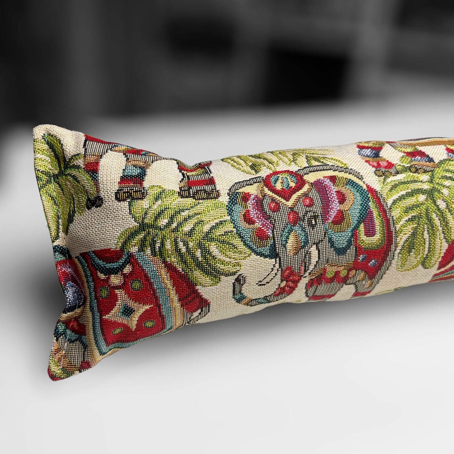 Elephant Tapestry Draught Excluder – Handmade Farmhouse Décor