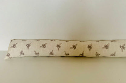 Ivory Bee Printed Linen Heavy Draught Excluder – Farmhouse Decor