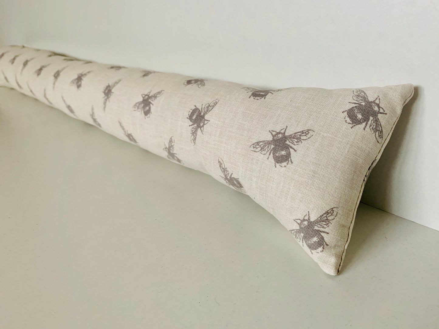 Ivory Bee Printed Linen Heavy Draught Excluder – Farmhouse Decor
