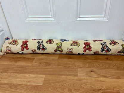 Teddy Bear Tapestry Draught Excluder – Weighted, Farmhouse Decor
