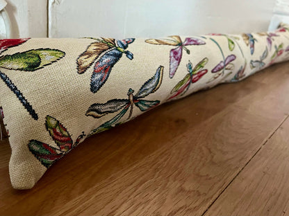 Dragonfly Tapestry Draught Excluder – Handmade Elegance