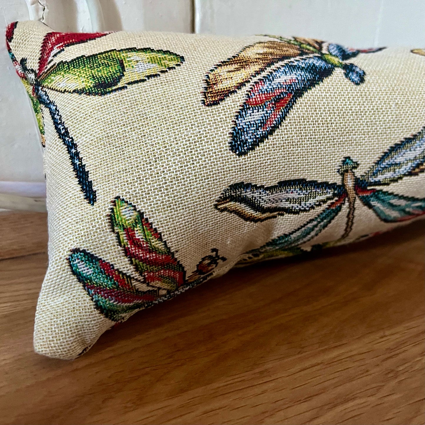 Dragonfly Tapestry Draught Excluder – Handmade Elegance