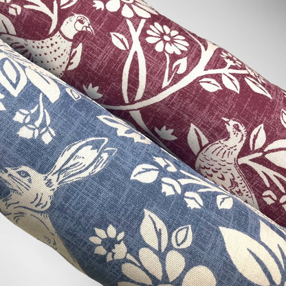 Deep Purple Woodland Hares Draught Excluder – Handmade in 70-200cm Length