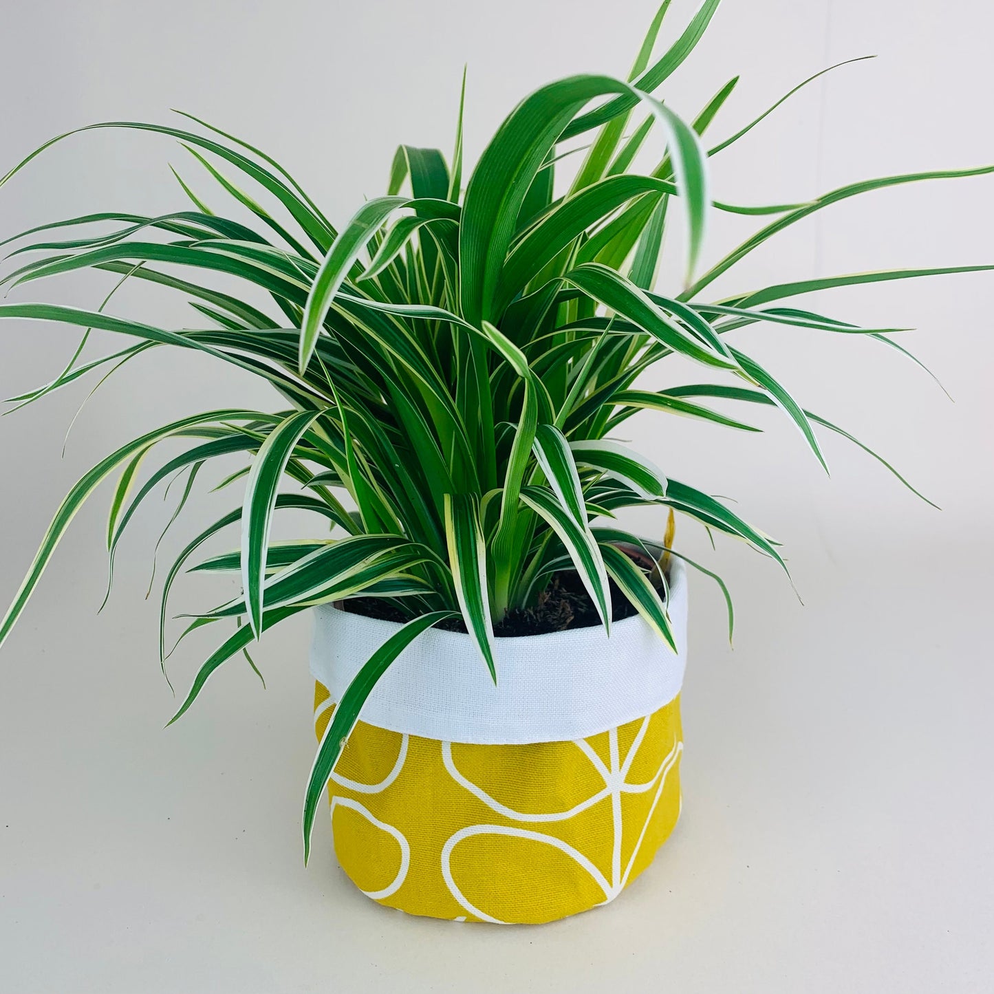 Yellow Stem Orla Kiely Plant Pot Covers: Retro Decor, Multiple Sizes