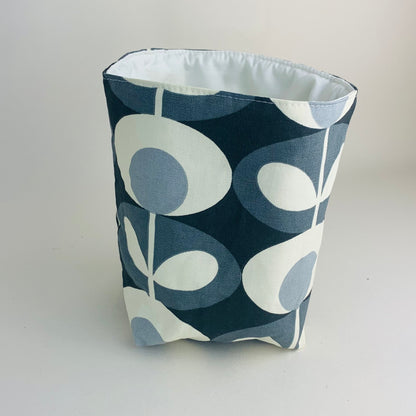 Grey Oval Orla Kiely Plant Pot Covers: Retro Decor, Multiple Sizes