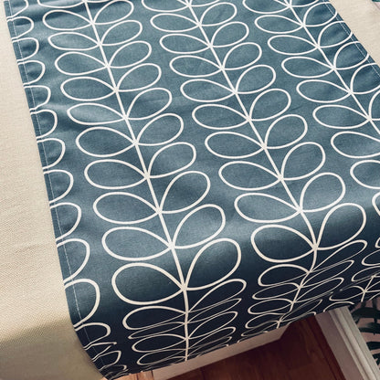 Grey Linear Stem Orla Kiely Table Runner: Retro Decor, Sizes 120cm-320cm