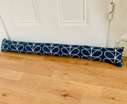 Navy Blue Stem Orla Kiely Heavy Draught Excluder – Retro Decor