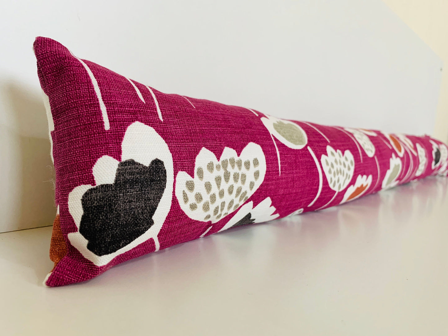 Deep Purple Scandi Floral Draught Excluder – Weighted, Nordic-Inspired Decor