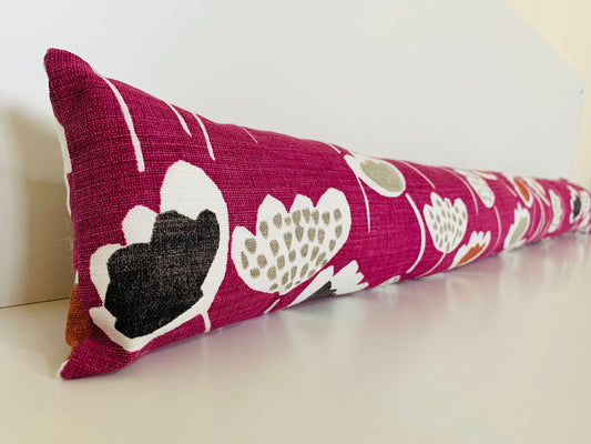 Deep Purple Scandi Floral Draught Excluder – Weighted, Nordic-Inspired Decor
