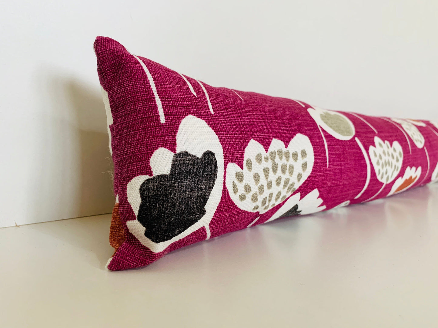 Deep Purple Scandi Floral Draught Excluder – Weighted, Nordic-Inspired Decor