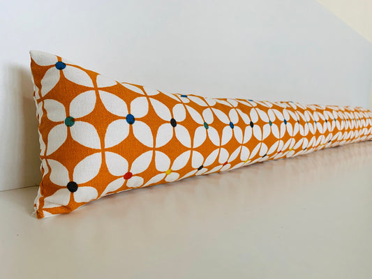 Retro Orange Wheat Weighted Draught Excluder – Eco-Friendly Farmhouse Decor