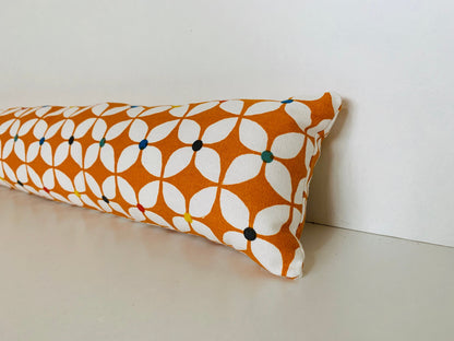 Retro Orange Wheat Weighted Draught Excluder – Eco-Friendly Farmhouse Decor