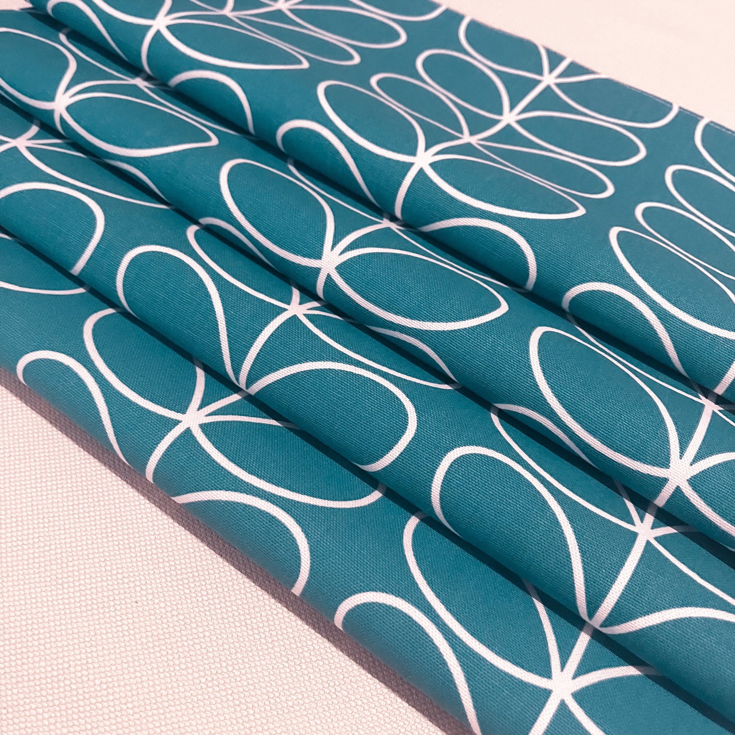Orla Kiely Linear Stem - Duckegg Teal Blue - Made to Measure Roman Blinds